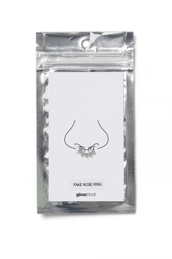 Gina Tricot Rhodium Rhinestone Septum Fake Nose Ring Nenäkoru