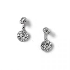 Gina Tricot Rhodium Rhinestone Stud Earrings Korvakorut