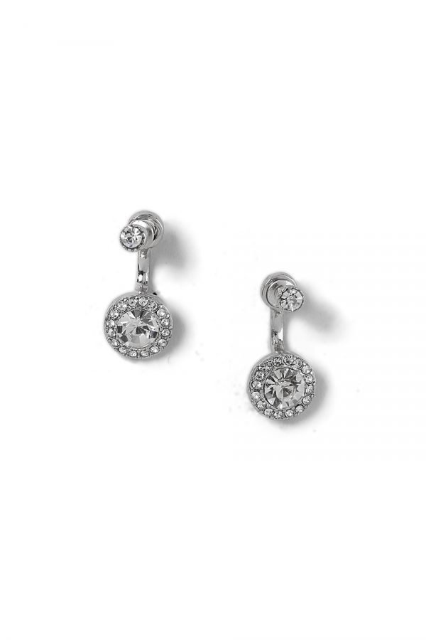 Gina Tricot Rhodium Rhinestone Stud Earrings Korvakorut