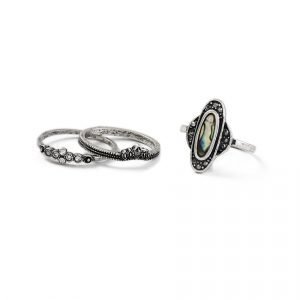 Gina Tricot Rhodium Ring Multipack Sormus