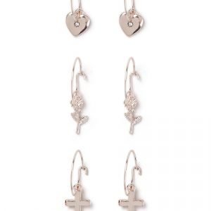 Gina Tricot Rose Gold Charm Earring Multipack Korvakorut