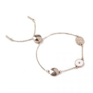 Gina Tricot Rose Gold Look Enamel Circle Wristwear Rannekoru