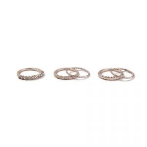 Gina Tricot Rose Gold Pretty Ring Multipack Sormus