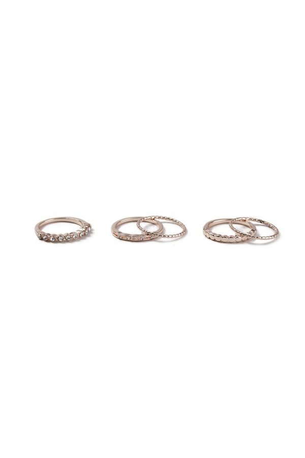 Gina Tricot Rose Gold Pretty Ring Multipack Sormus