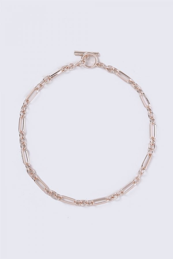 Gina Tricot Rose Gold T-Bar Choker Kaulakoru