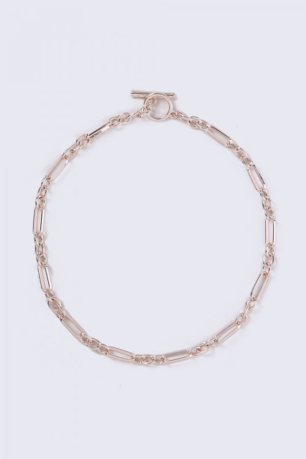 Gina Tricot Rose Gold T-Bar Choker Kaulakoru