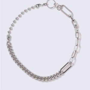 Gina Tricot Silver Look Circle Link Heavy Chain Kaulakoru