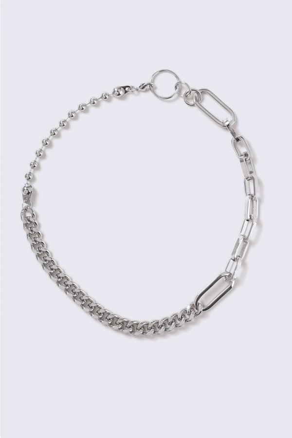 Gina Tricot Silver Look Circle Link Heavy Chain Kaulakoru