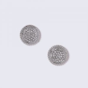 Gina Tricot Silver Look Crystal Detail Stud Korvakorut