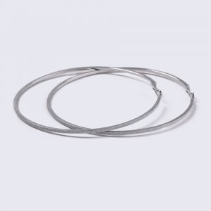 Gina Tricot Silver Look Gliter Large Hoop Earrings Korvakorut