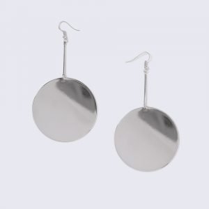 Gina Tricot Silver Look Large Flat Circle Drop Earring Korvakorut