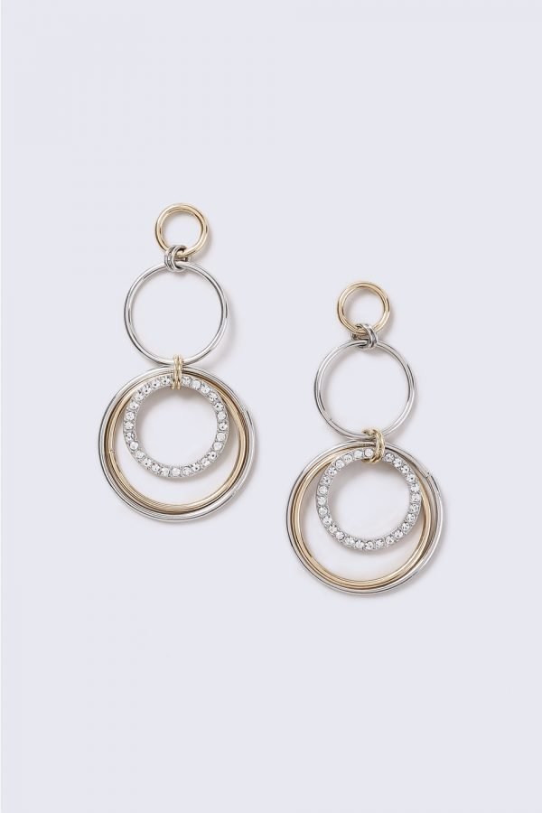 Gina Tricot Statement Mixed Metal Link Earrings Korvakorut