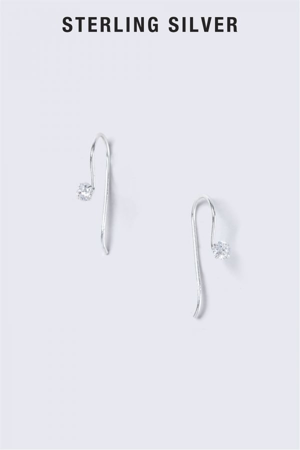 Gina Tricot Sterling Silver Crystal Drop Studs Korvakorut