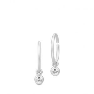 Julie Sandlau Finesse Mini Hoop Rhodium korvakorut