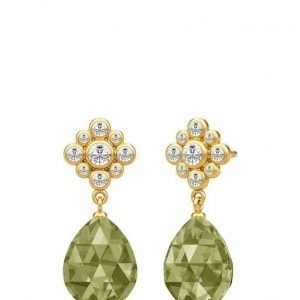 Julie Sandlau Peony Drop Earstud Gold/Olive korvakorut