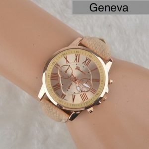 Kello Modeklocka Romerska Geneva Beige