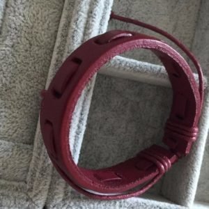 Läderarmband Unisex röd