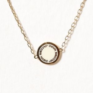 Marc Jacobs Enamel Logo Disc Bracelet Rannekoru Cream