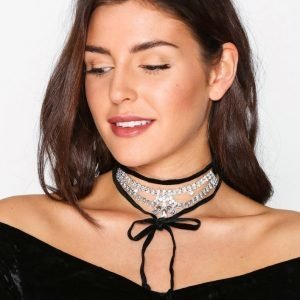 Nly Accessories Bling Flower Choker Kaulakoru Musta / Hopea