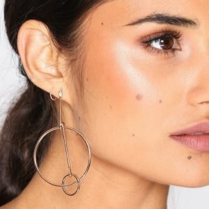 Nly Accessories Circle Bar Hoop Earrings Korvakorut Kulta