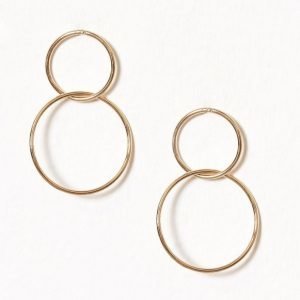 Nly Accessories Double Ring Drop Earrings Korvakorut Kulta