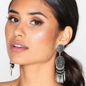 Nly Accessories Ethnic Disc Earrings Korvakorut Harmaa / Musta