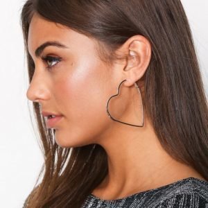 Nly Accessories Heart Hoop Earrings Korvakorut Hopea