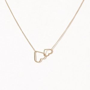 Nly Accessories Interlocking Heart Ditsy Necklace Kaulakoru Kulta