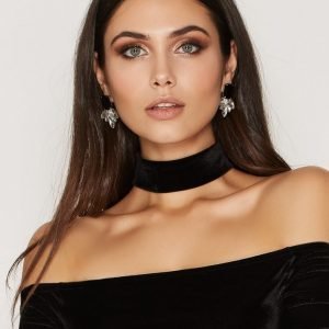 Nly Accessories Wide Velvet Choker Kaulakoru Musta