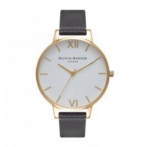 Olivia Burton White Dial Big Dial Kello Musta / Kulta