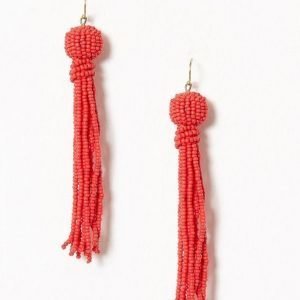 Only Onlabby Tassel Earring Acc Korvakorut Tummanpunainen