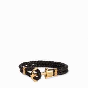 Paul Hewitt Phrep Gold Anchor Bracelet Rannekoru Black