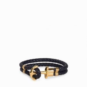 Paul Hewitt Phrep Gold Anchor Bracelet Rannekoru Navy Blue