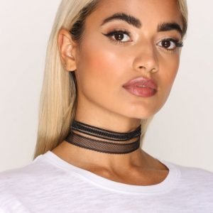 Pieces Pcneel Choker Set Kaulakoru Musta