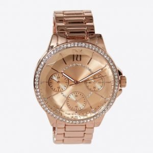River Island Faceted Detail Watch Kello Rosegold