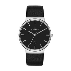 Skagen Ancher Miesten Kello Musta / Musta Nahka Ø40 Mm