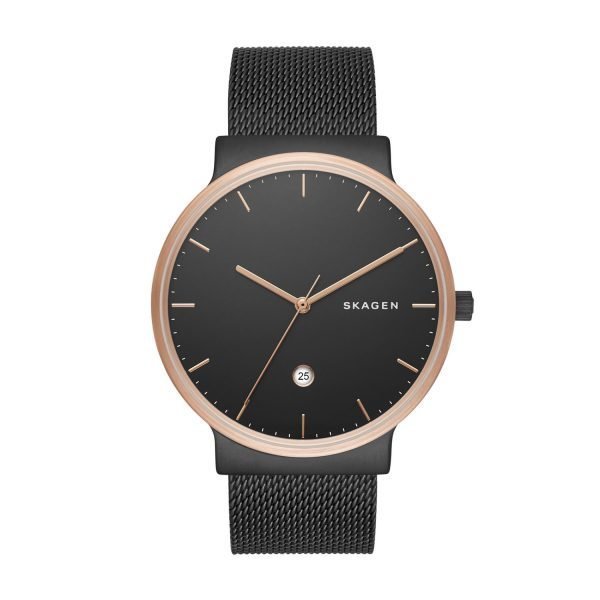 Skagen Ancher Miesten Kello Musta / Musta Teräs Ø40 Mm