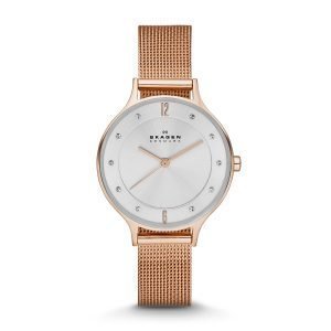 Skagen Anita Naisten Kello Hopea / Rosékulta Ø30 Mm