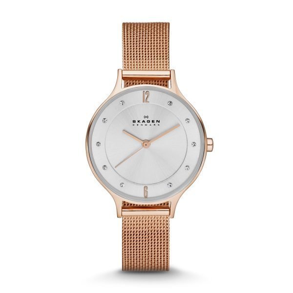 Skagen Anita Naisten Kello Hopea / Rosékulta Ø30 Mm