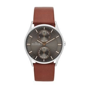 Skagen Holst Miesten Kello Harmaa / Ruskea Nahka Ø40 Mm