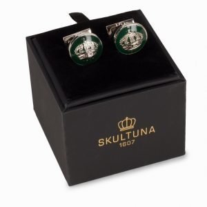 Skultuna Cuff Links The Crown Kalvosinnapit Racing Green