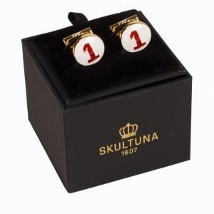 Skultuna Cuff Links The Racer Gold Kalvosinnapit Valkoinen/punainen