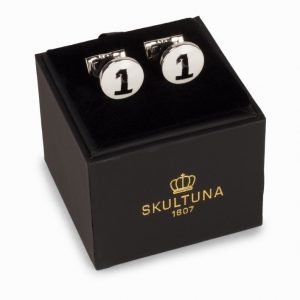 Skultuna Cuff Links The Racer Kalvosinnapit Valkoinen/musta