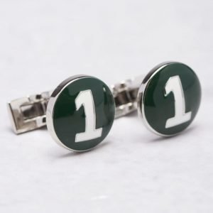 Skultuna The Racer Green/White Cuff Links