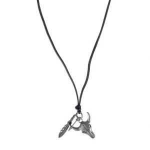 Smash Bull Skull Necklace Black