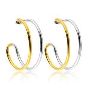 Sophie By Sophie Two Tone Hoops Korvakorut M Kulta / Rhodium