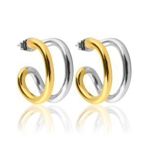 Sophie By Sophie Two Tone Hoops Korvakorut S Kulta / Rhodium