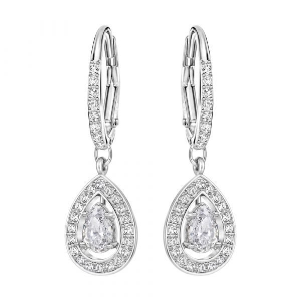 Swarovski Attract Light Korvakoru Pear Crystal Rhodium