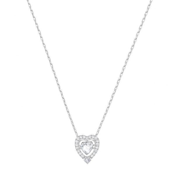 Swarovski Sparkling Heart Kaulakoru Kristalli / Rhodium