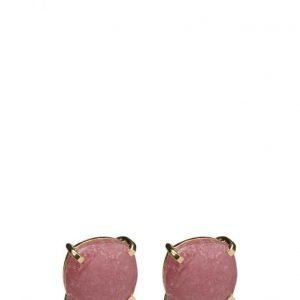 Syster P Cushion Stud Earrings Gold Rhodochrosite korvakorut